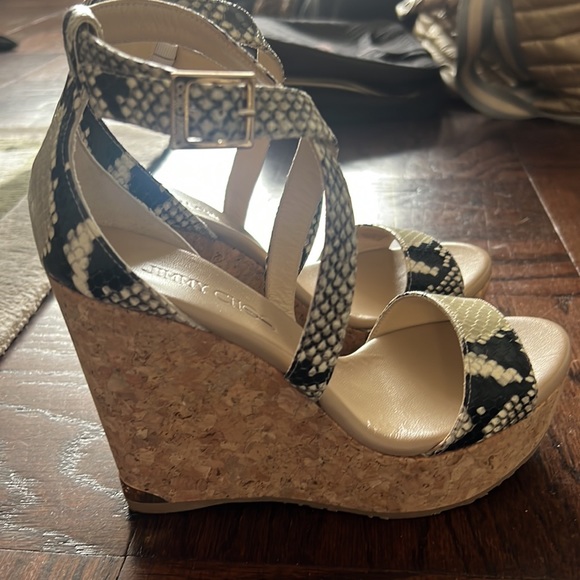 Jimmy Choo Portia  python embossed wedges - Picture 3 of 6
